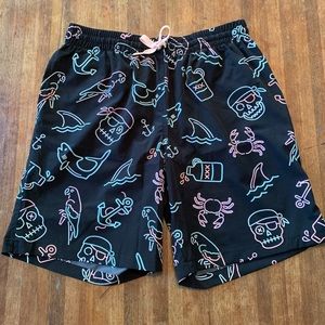 Chubbies black pirate swim trunks size L